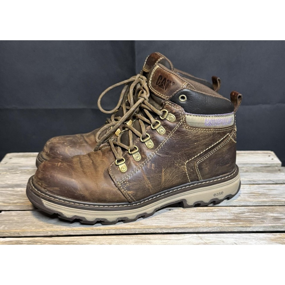 Caterpillar Boots Womens Size 8.5 Brown Leather Combat Ankle Lace Up P74095